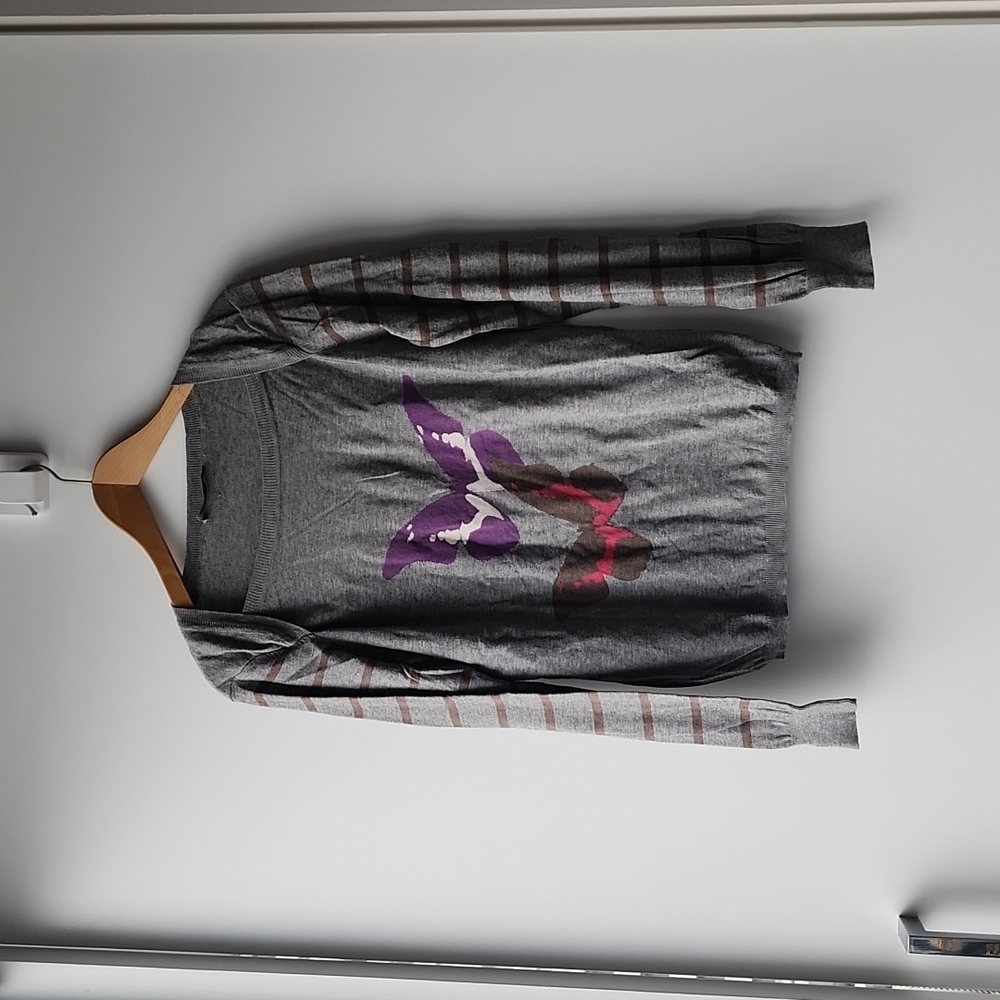 Pennyblack Butterfly Stripe Intarsia Knit Sweater